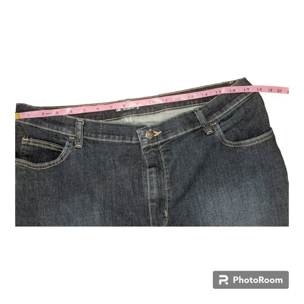 Lee Relaxed Fit Straight Leg Blue Denim Jeans Size 18M